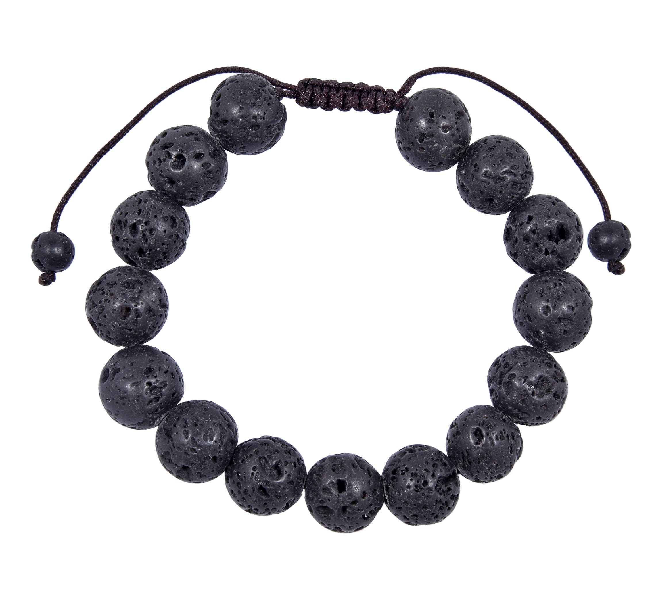 Lava Stone Braided Shamballa Bracelet B4123-12MM