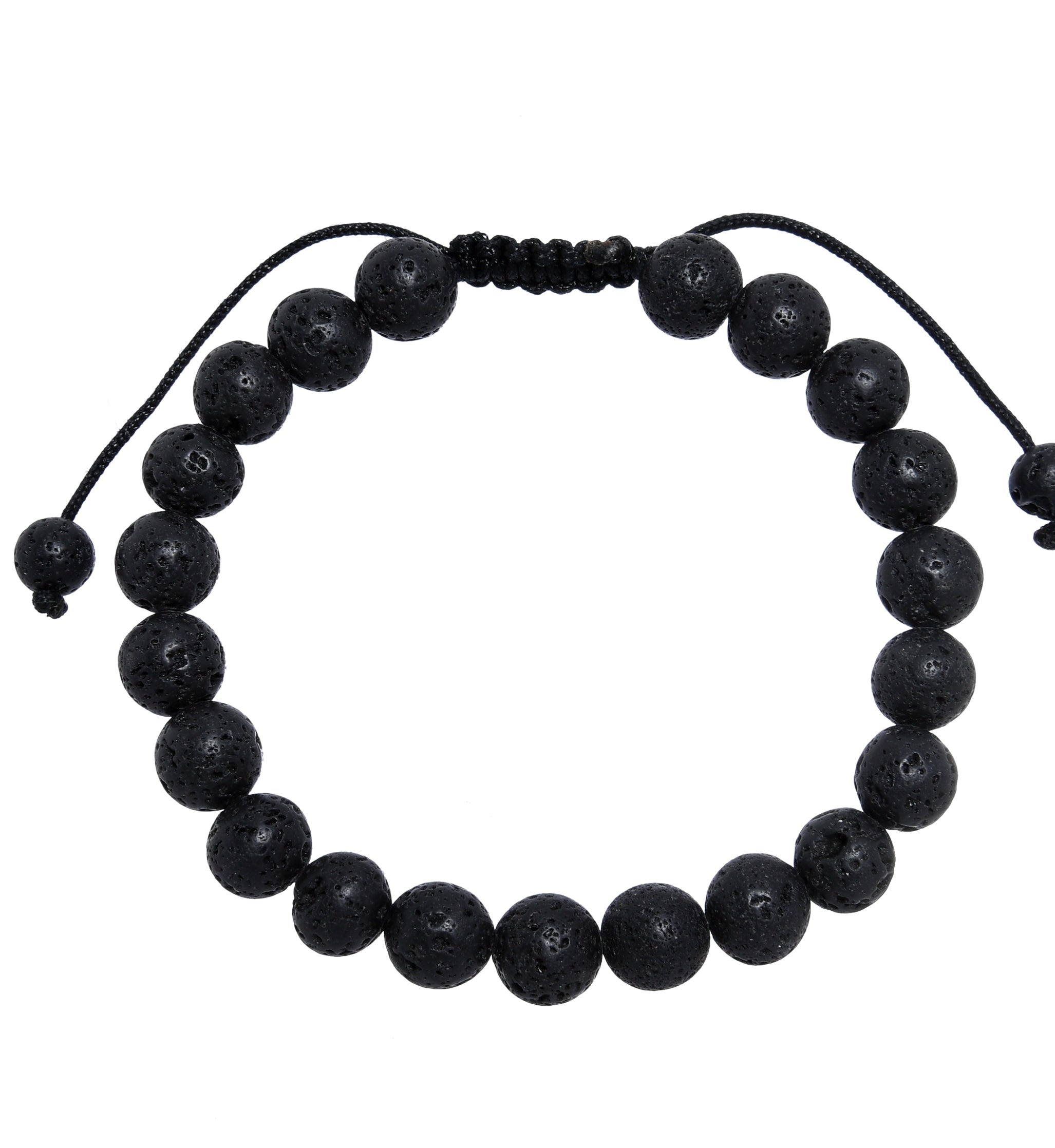 Lava Stone Braided Shamballa Bracelet B4123-8MM