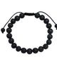 Lava Stone Braided Shamballa Bracelet B4123-8MM