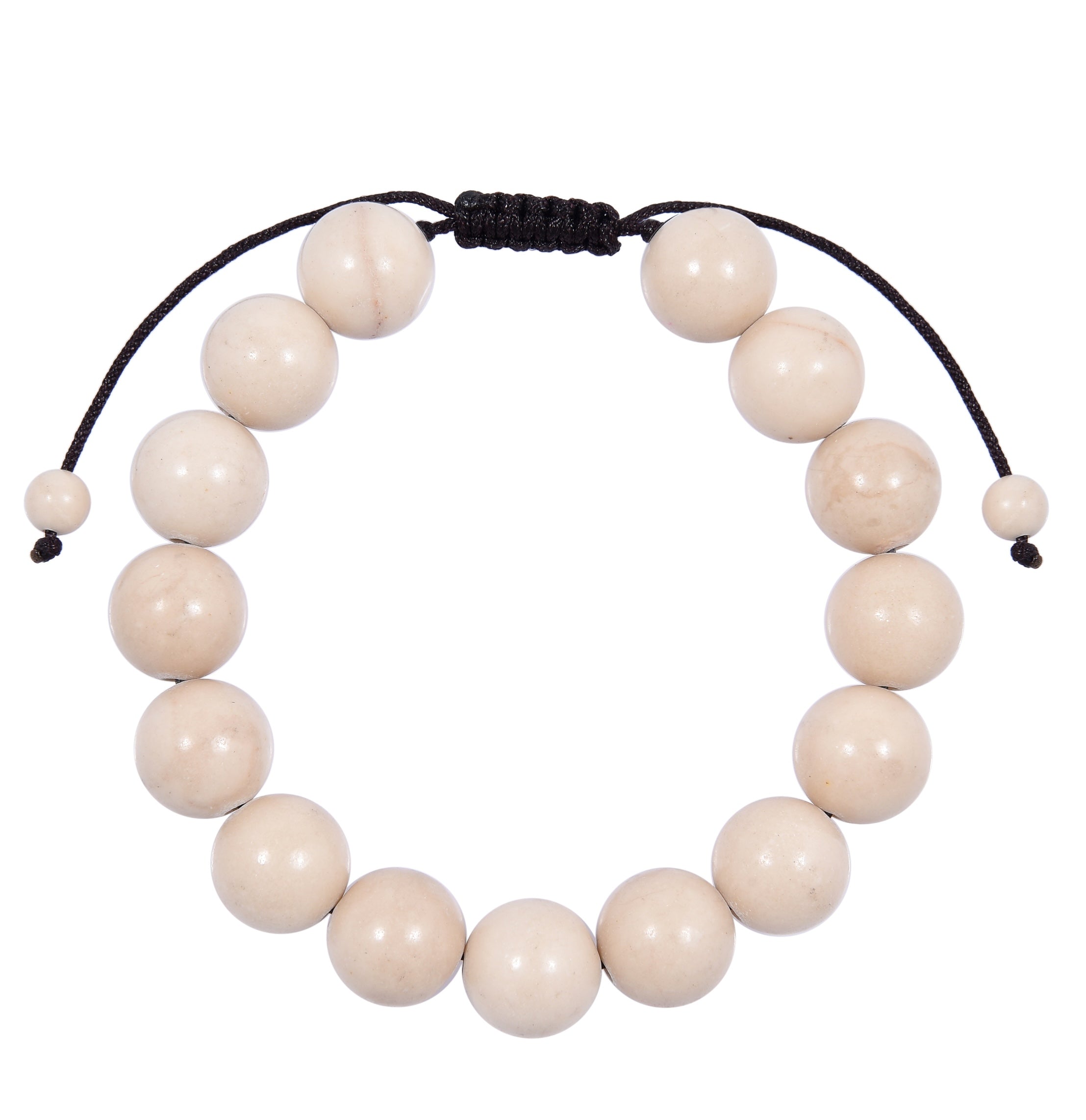 Fossil Stone Braided Shamballa Bracelet B4124-12MM