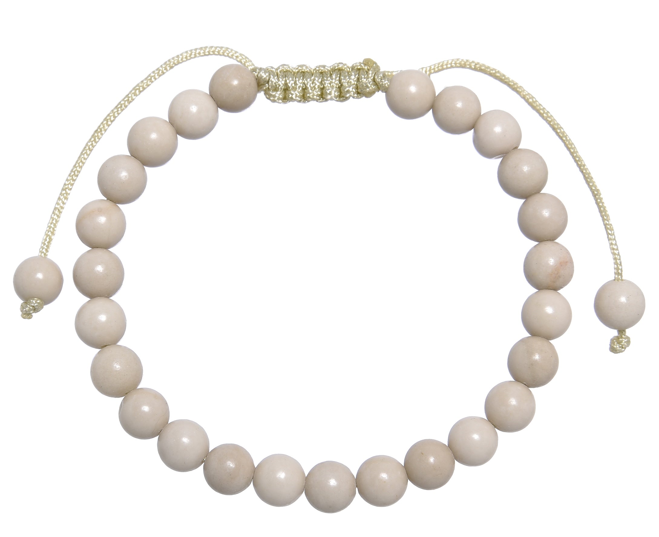 Fossil Stone Braided Shamballa Bracelet B4124-6MM