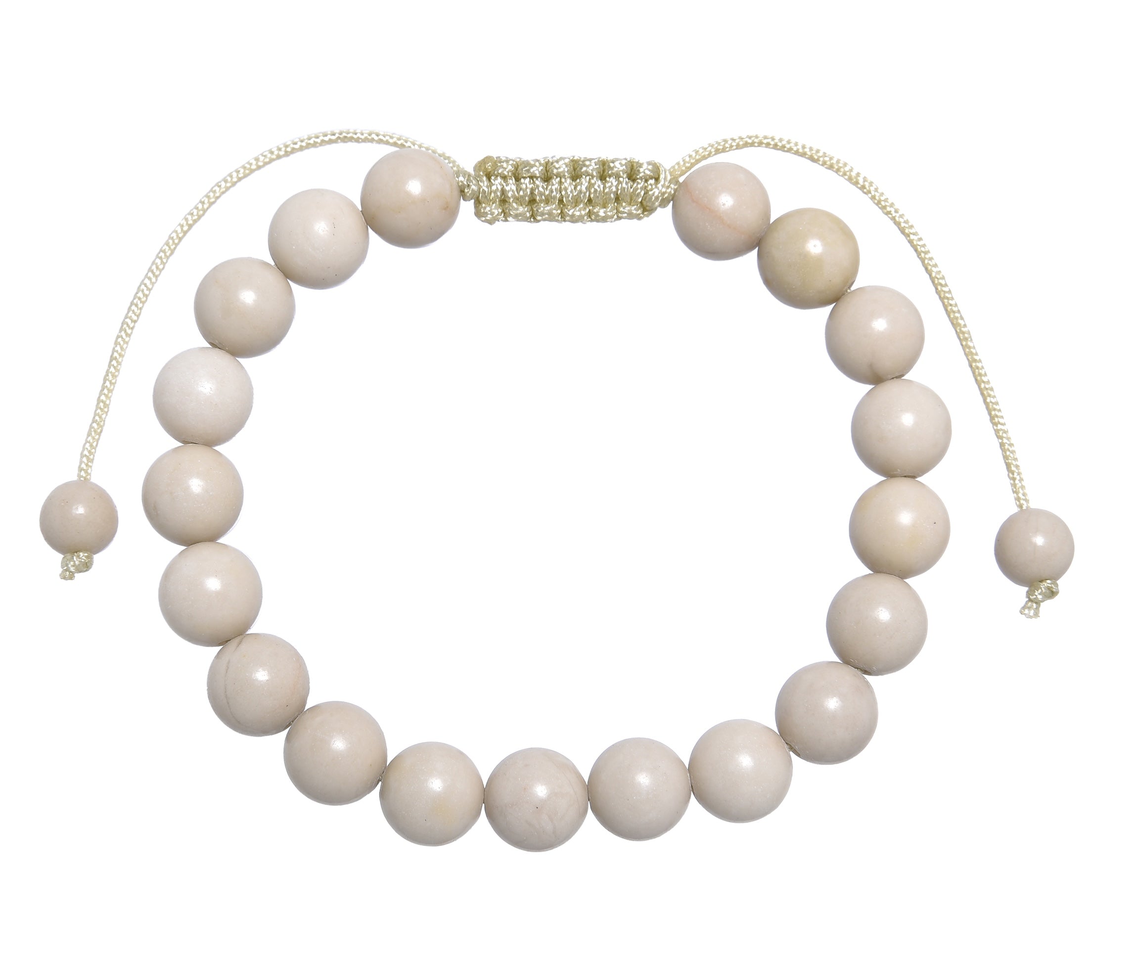 Fossil Stone Braided Shamballa Bracelet B4124-8MM