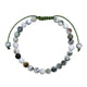 Tree Line Agate Stone Braided Bracelet B4150-6MM