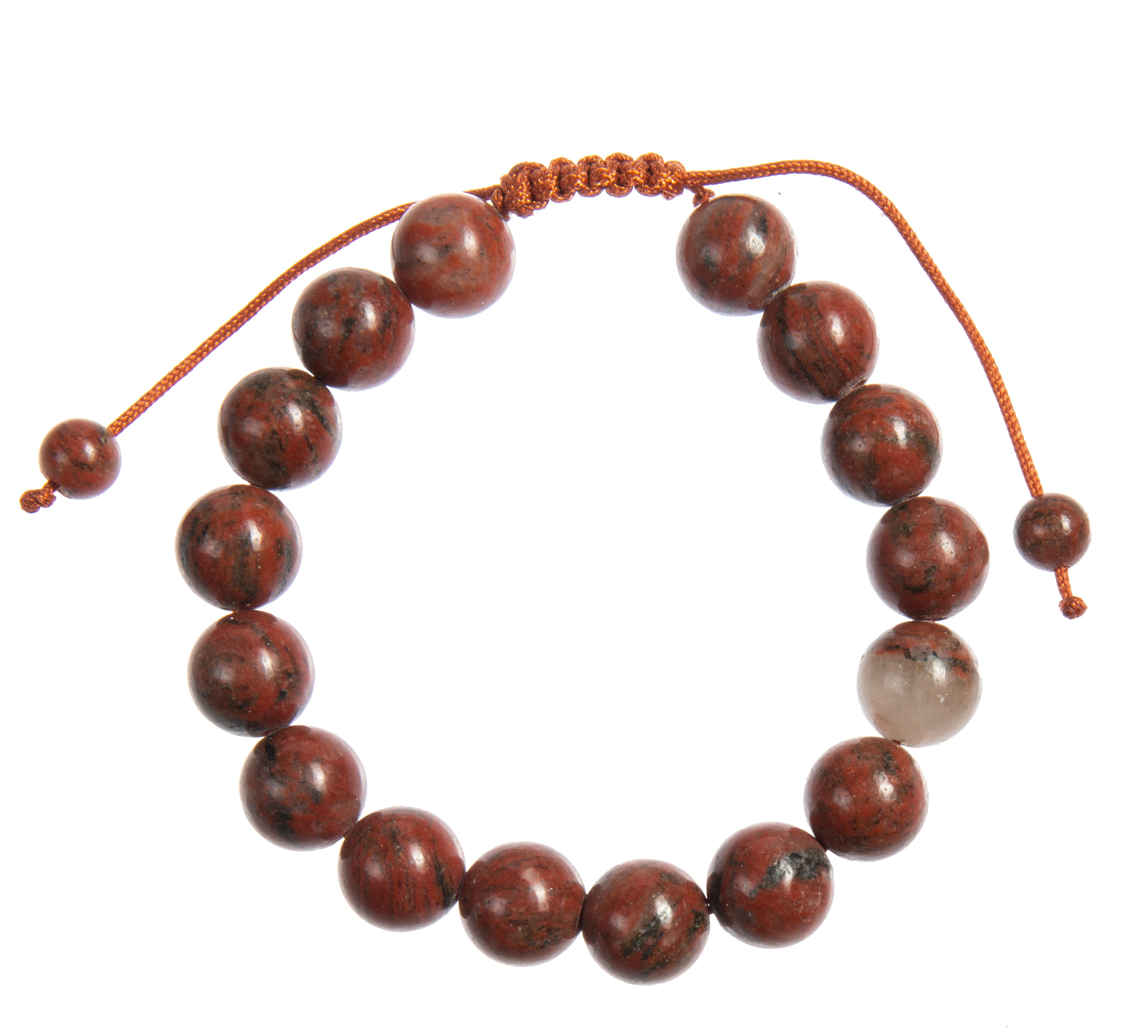 Red Sesame Jasper Beaded Bracelet B4158 - 10MM