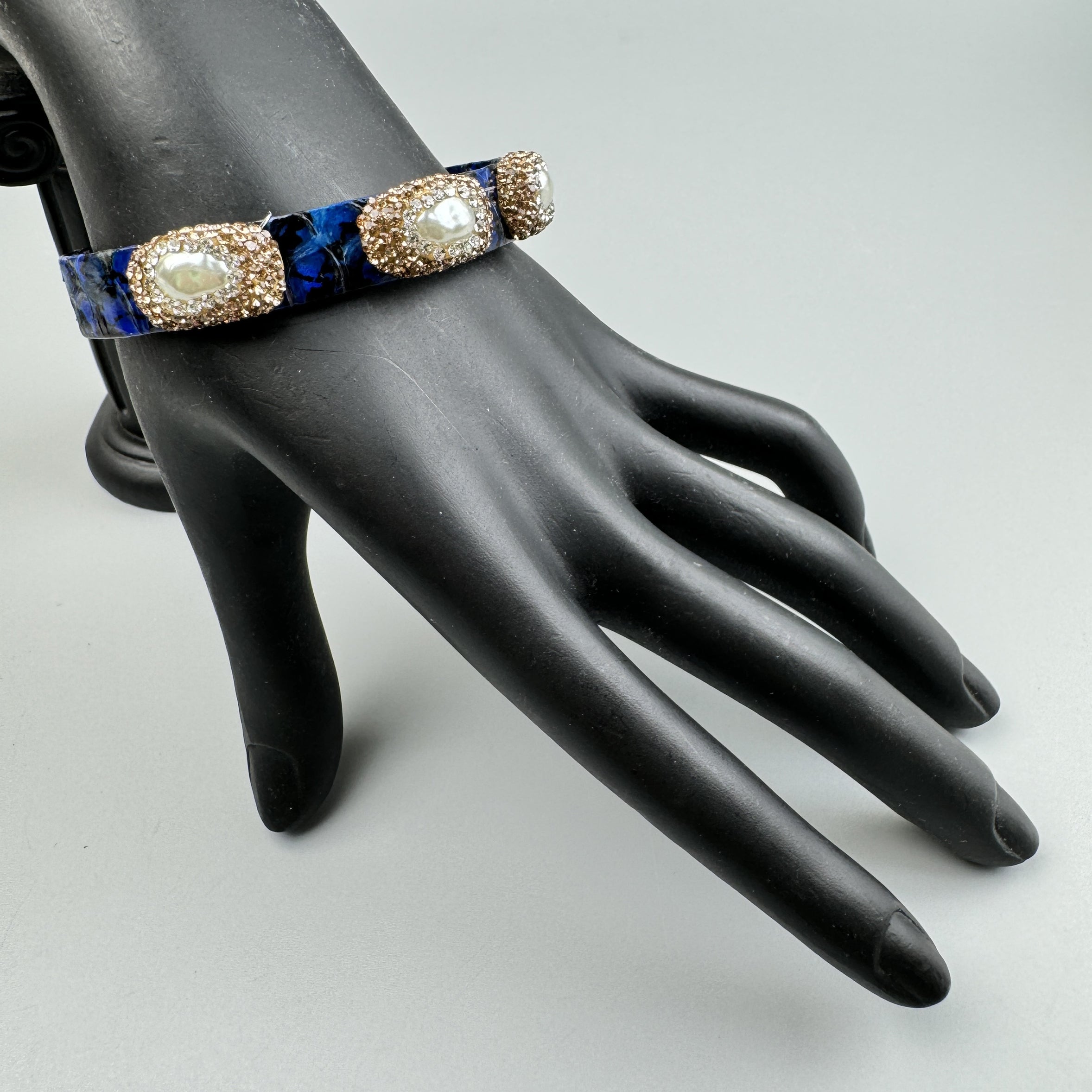 Leather rhinestone bracelet clearance