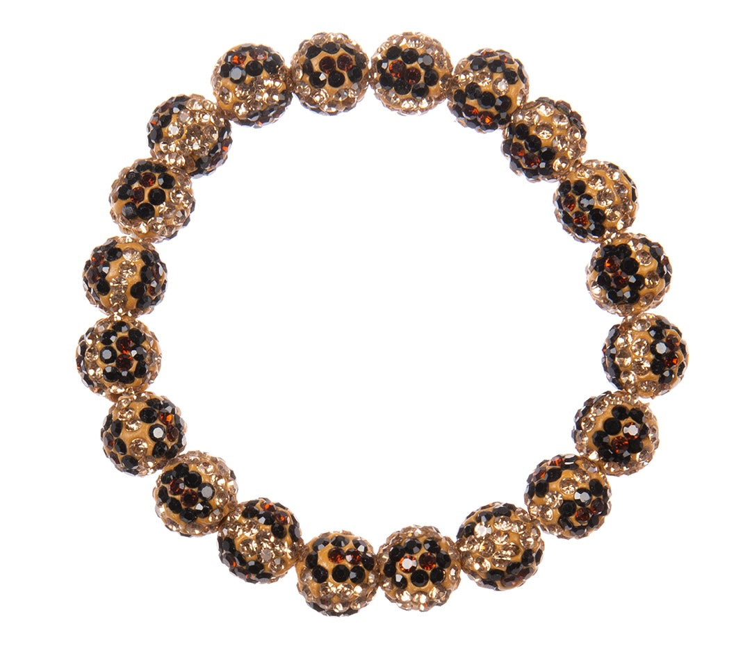 Leopard Print Bead Stretch Bracelet B4252