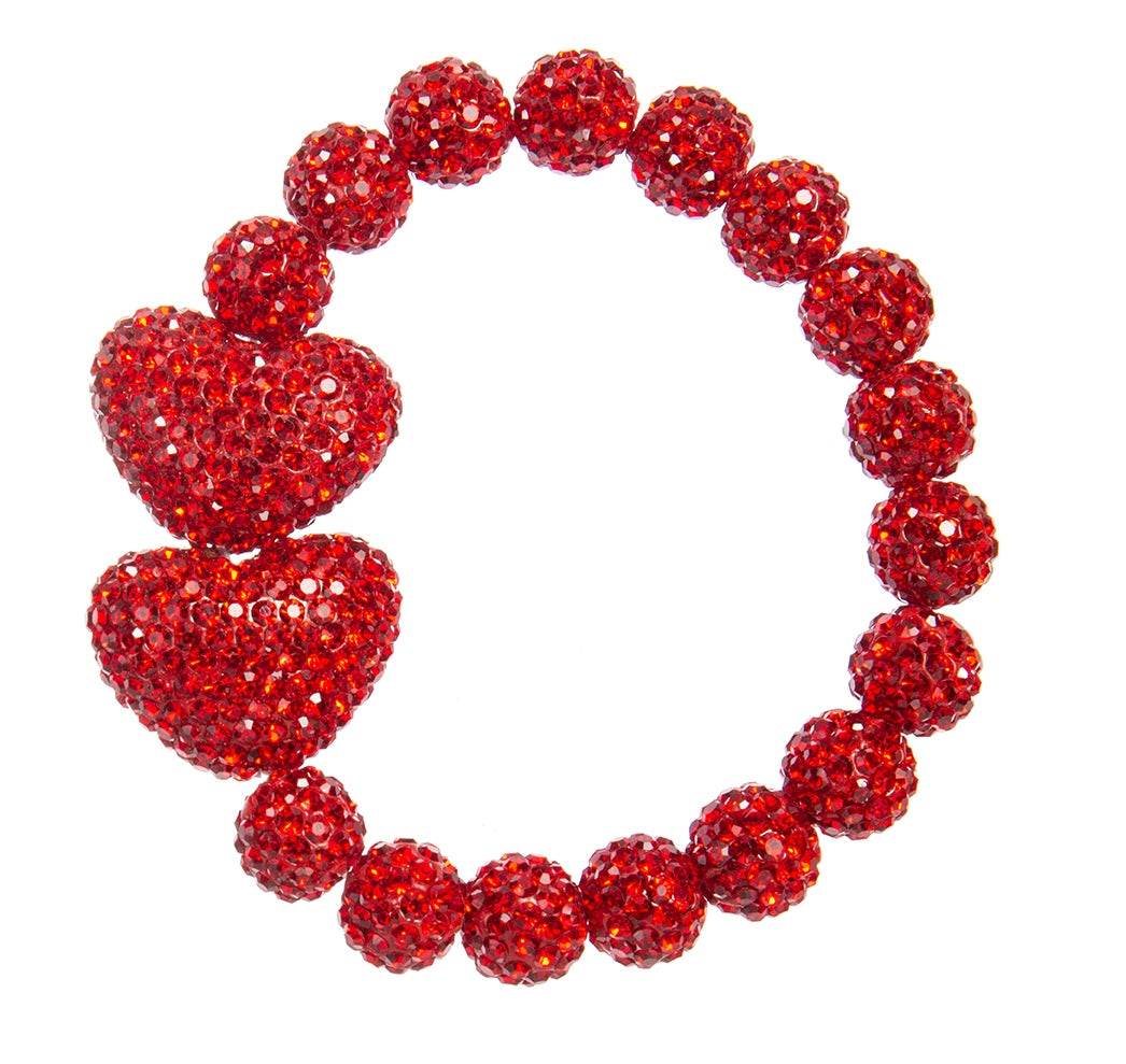Tow Heart Crystal Rhinestone Bracelet B4284
