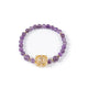 18K Gold Plated Amethyst Cubic Zirconia Strech Bracelet B4317