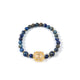 18K Gold Plated Lapis Cubic Zirconia Strech Bracelet B4317