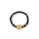 18K Gold Plated Onyx Cubic Zirconia Strech Bracelet B4317