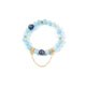 18K Gold Plated Blue Jade Cubic Zirconia Strech Bracelet B4318
