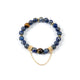 18K Gold Plated Lapis Cubic Zirconia Strech Bracelet B4318