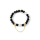 18K Gold Plated Onyx Cubic Zirconia Strech Bracelet B4318