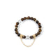18K Gold Plated Tiger Eye Cubic Zirconia Strech Bracelet B4318