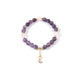18K Gold Plated Amethyst Strech Bracelet B4319