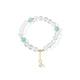18K Gold Plated Clear Quartz Strech Bracelet B4319