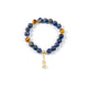18K Gold Plated Lapis Strech Bracelet B4319