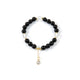 18K Gold Plated Onyx Strech Bracelet B4319