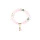 18K Gold Plated Rose Quartz Strech Bracelet B4319