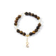 18K Gold Plated Tiger Eye Strech Bracelet B4319