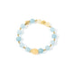 18K Gold Plated Blue Jade Strech Bracelet B4320