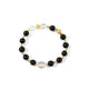 18K Gold Plated Onyx Strech Bracelet B4320