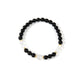 18K Gold Plated Onyx Strech Bracelet B4321