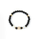 18K Gold Plated Onyx Cubic Zirconia Strech Bracelet B4322