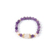 18K Gold Plated Amethyst Cubic Zirconia Strech Bracelet B4323