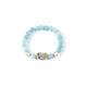 18K Gold Plated Blue Jade Cubic Zirconia Strech Bracelet B4323