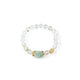 18K Gold Plated Clear Quartz Cubic Zirconia Strech Bracelet B4323
