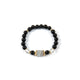 18K Gold Plated Onyx Cubic Zirconia Strech Bracelet B4323