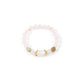 18K Gold Plated Rose Quartz Cubic Zirconia Strech Bracelet B4323