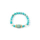 18K Gold Plated Turquoise Cubic Zirconia Strech Bracelet B4323