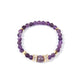 18K Gold Plated Amethyst Cubic Zirconia Strech Bracelet B4325