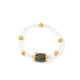 18K Gold Plated Moonstone Cubic Zirconia Strech Bracelet B4326