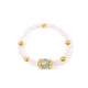 18K Gold Plated Rose Quartz Cubic Zirconia Strech Bracelet B4326