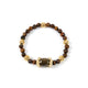 18K Gold Plated Tiger Eye Cubic Zirconia Strech Bracelet B4326