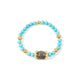 18K Gold Plated Turquoise Cubic Zirconia Strech Bracelet B4326