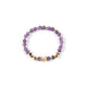 18K Gold Plated Amethyst Cubic Zirconia Strech Bracelet B4327