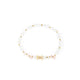 18K Gold Plated Moonstone Cubic Zirconia Strech Bracelet B4327