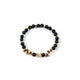 18K Gold Plated Onyx Cubic Zirconia Strech Bracelet B4327
