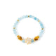 18K Gold Plated Blue Jade Cubic Zirconia Strech Bracelet B4328