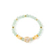 18K Gold Plated Green Aventurine Cubic Zirconia Strech Bracelet B4328
