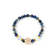 18K Gold Plated Lapis Cubic Zirconia Strech Bracelet B4328