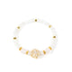 18K Gold Plated Moonstone Cubic Zirconia Strech Bracelet B4328