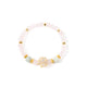 18K Gold Plated Rose Quartz Cubic Zirconia Strech Bracelet B4328