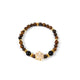 18K Gold Plated Tiger Eye Cubic Zirconia Strech Bracelet B4328
