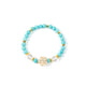 18K Gold Plated Turquoise Cubic Zirconia Strech Bracelet B4328