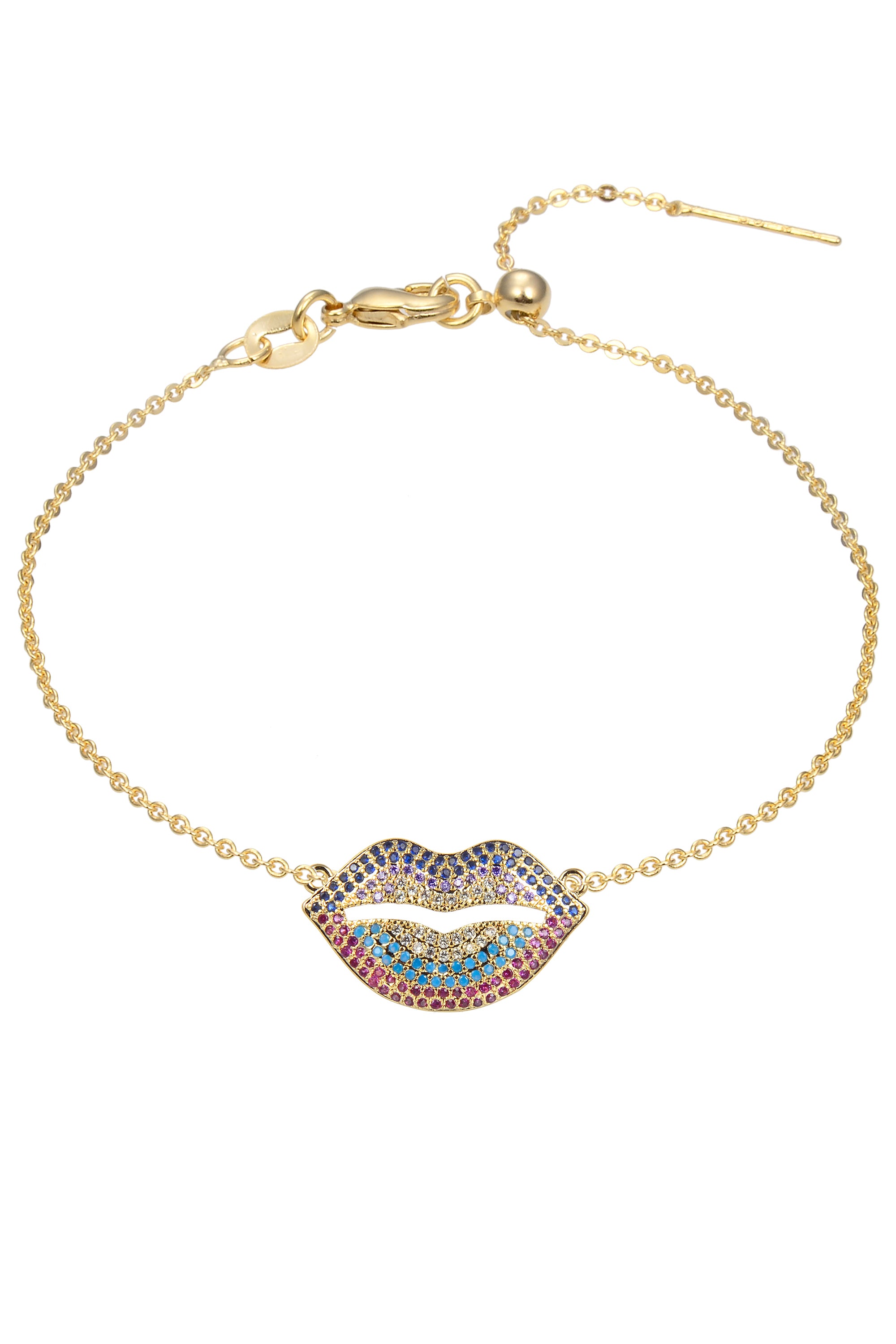 Lips Pattern Zircon Chain Bracelet BP0380
